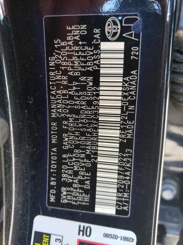 Photo 10 from auction – 2015 TOYOTA COROLLA L with VIN 2T1BURHEXFC359212