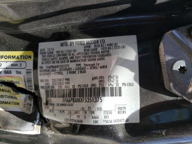Photo 10 from auction – 2015 FORD MUSTANG with VIN 1FA6P8AMXF5351375