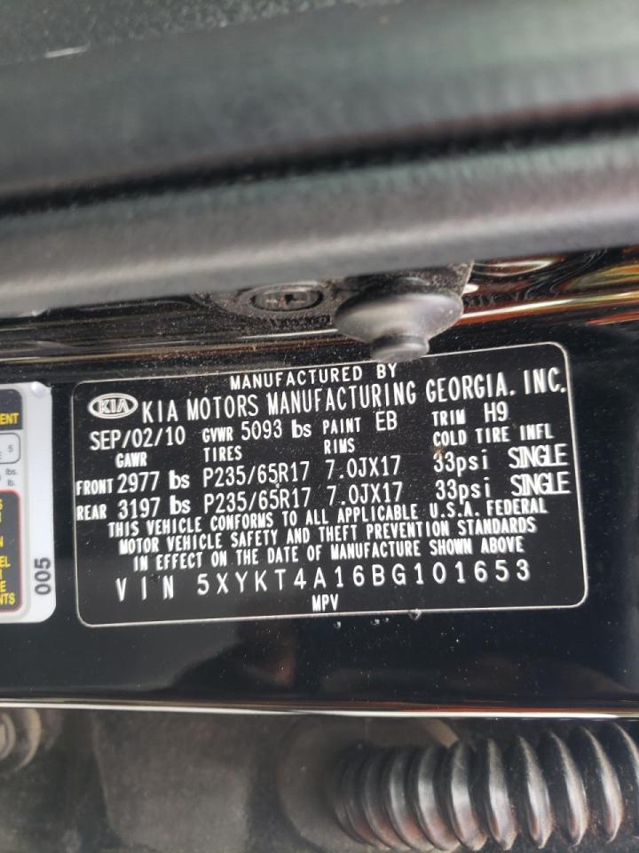 Photo 10 from auction – 2011 KIA SORENTO BA with VIN 5XYKT4A16BG101653
