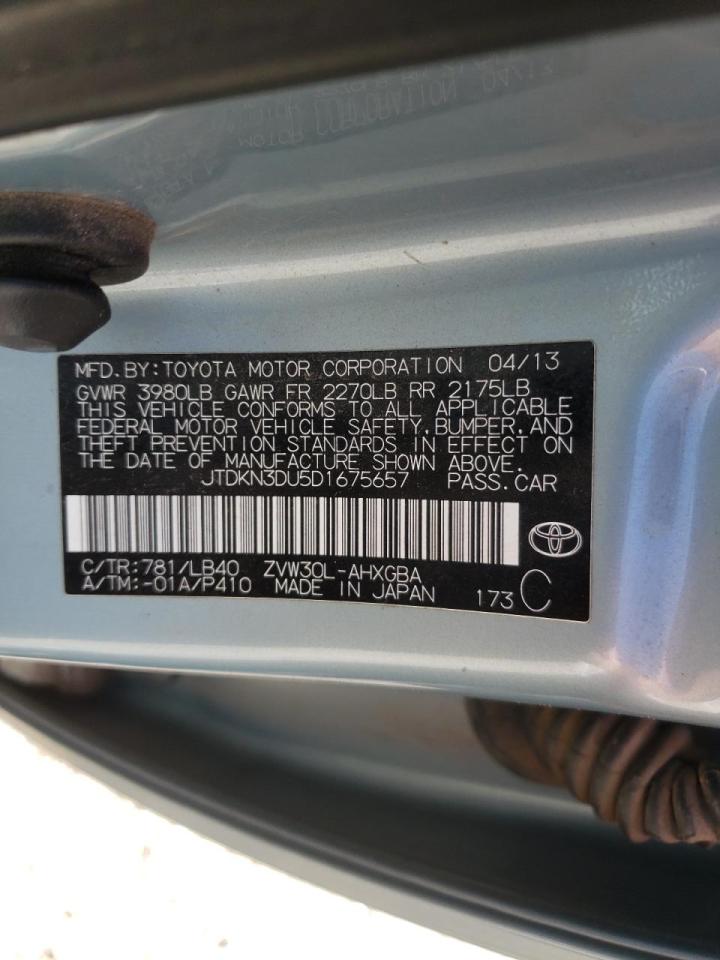 Photo 10 from auction – 2013 TOYOTA PRIUS with VIN JTDKN3DU5D1675657