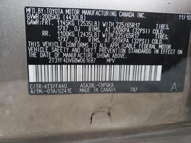 Photo 10 from auction – 2011 TOYOTA RAV4 LIMIT with VIN 2T3YF4DV6BW061687