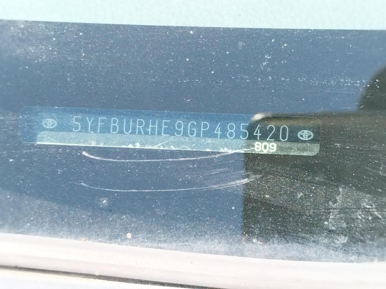 Photo 10 from auction – 2016 TOYOTA COROLLA L with VIN 5YFBURHE9GP485420
