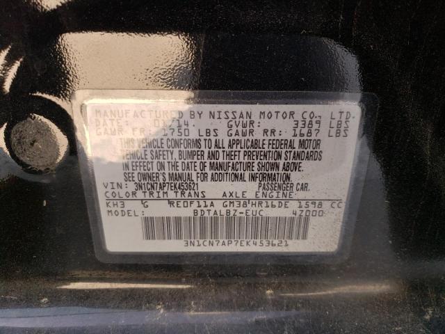Photo 10 from auction – 2014 NISSAN VERSA S with VIN 3N1CN7AP7EK453621
