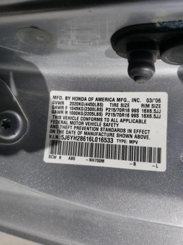 Photo 10 from auction – 2006 HONDA ELEMENT EX with VIN 5J6YH28616L016533