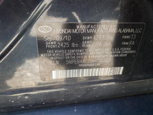 Photo 10 from auction – 2011 HYUNDAI SONATA GLS with VIN 5NPEB4AC2BH150200