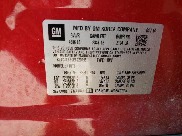 Photo 10 from auction – 2014 BUICK ENCORE with VIN KL4CJASB9EB729795