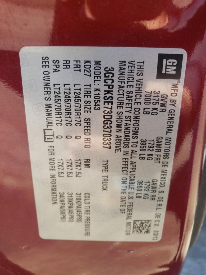Photo 11 from auction – 2013 CHEVROLET SILVERADO with VIN 3GCPKSE73DG370337