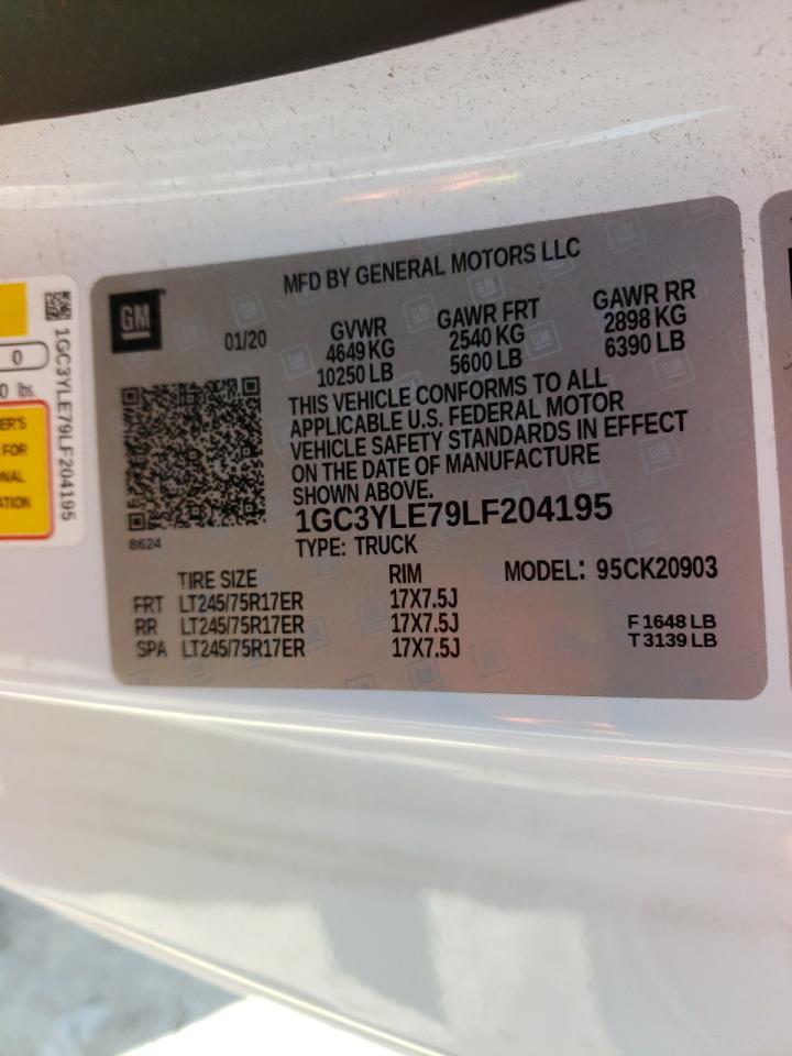 Photo 10 from auction – 2020 CHEVROLET SILVERADO with VIN 1GC3YLE79LF204195