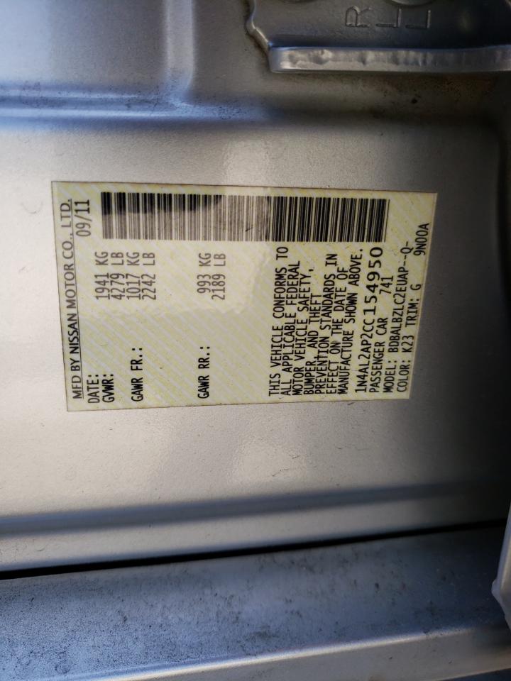 Photo 10 from auction – 2012 NISSAN ALTIMA with VIN 1N4AL2AP2CC154950