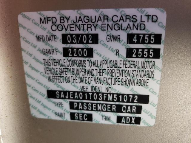 Photo 10 from auction – 2003 JAGUAR S-TYPE with VIN SAJEA01T03FM51072