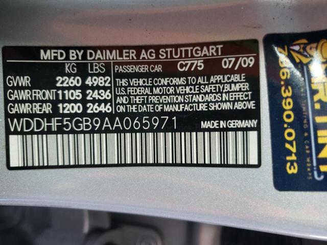 Photo 10 from auction – 2010 MERCEDES-BENZ E 350 with VIN WDDHF5GB9AA065971