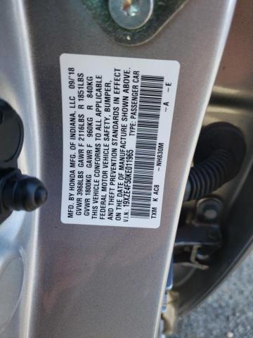 Photo 10 from auction – 2019 HONDA INSIGHT EX with VIN 19XZE4F50KE011965