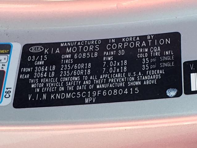 Photo 10 from auction – 2015 KIA SEDONA EX with VIN KNDMC5C19F6080415