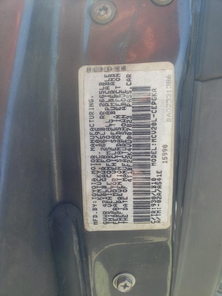 Photo 10 from auction – 1997 TOYOTA CAMRY CE with VIN 4T1BF22K4VU007823