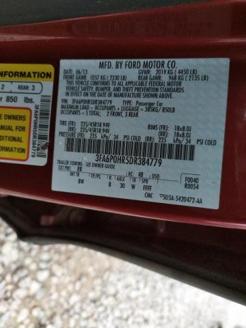 Photo 10 from auction – 2013 FORD FUSION SE with VIN 3FA6P0HR5DR384779