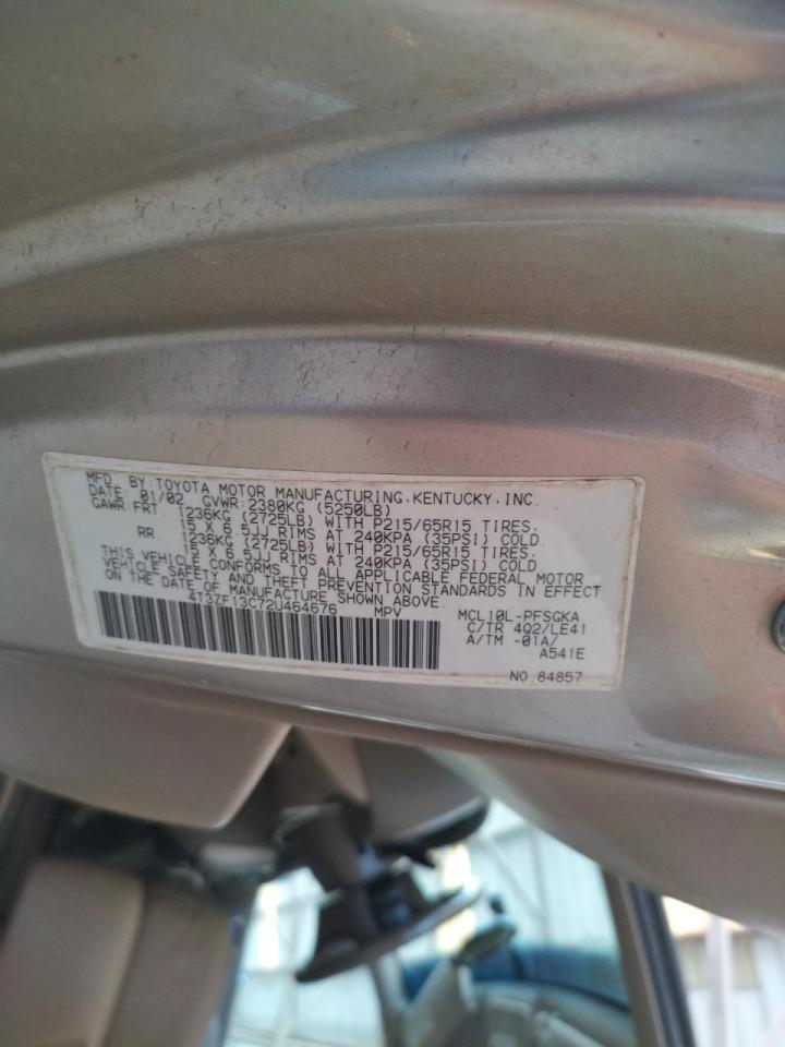 Photo 10 from auction – 2002 TOYOTA SIENNA LE with VIN 4T3ZF13C72U464676