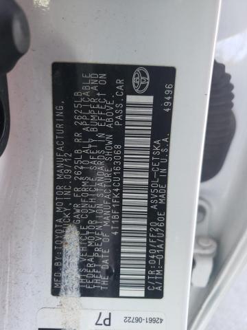 Photo 10 from auction – 2012 TOYOTA CAMRY BASE with VIN 4T1BF1FK4CU163068