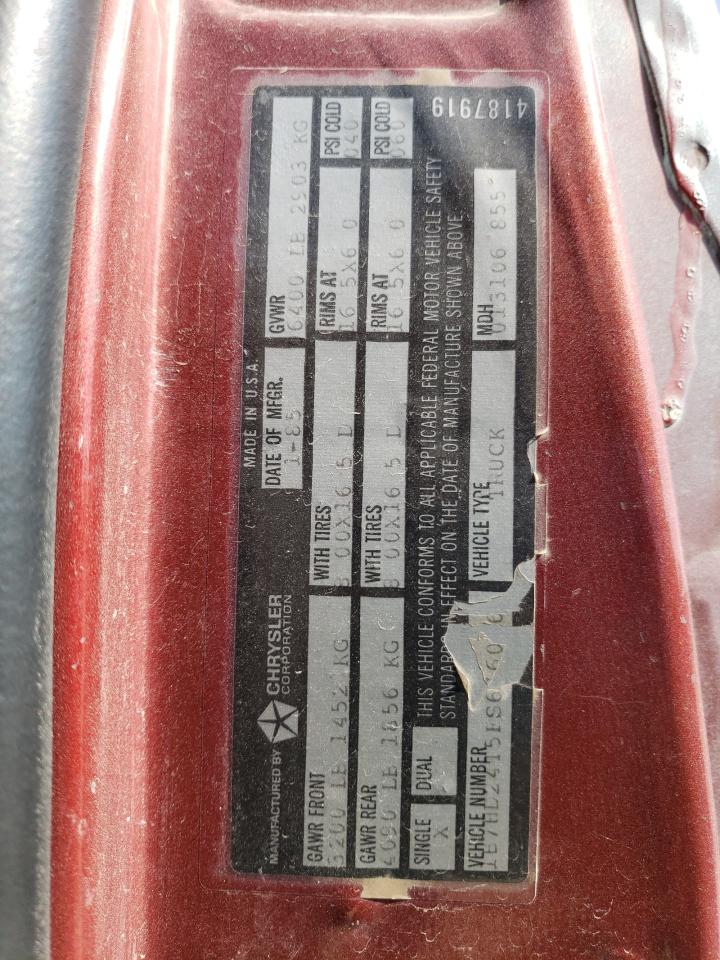 Photo 10 from auction – 1985 DODGE D-SERIES D with VIN 1B7HD24T5FS616006
