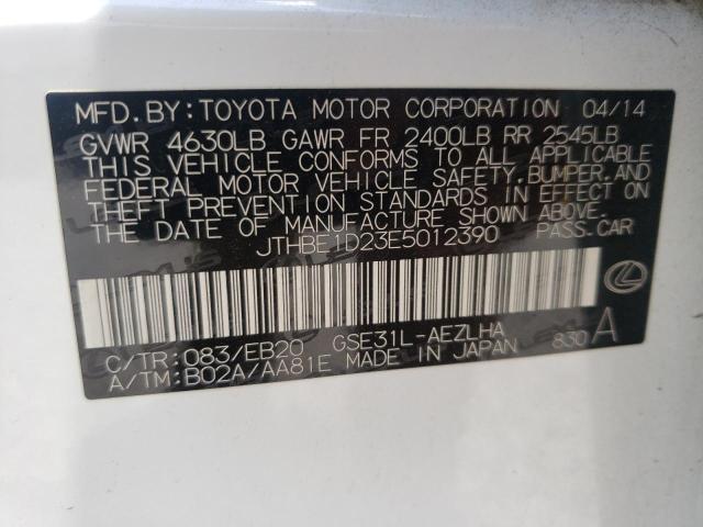 Photo 10 from auction – 2014 LEXUS IS 350 with VIN JTHBE1D23E5012390