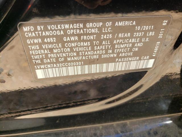 Photo 10 from auction – 2012 VOLKSWAGEN PASSAT SEL with VIN 1VWCN7A32CC020301