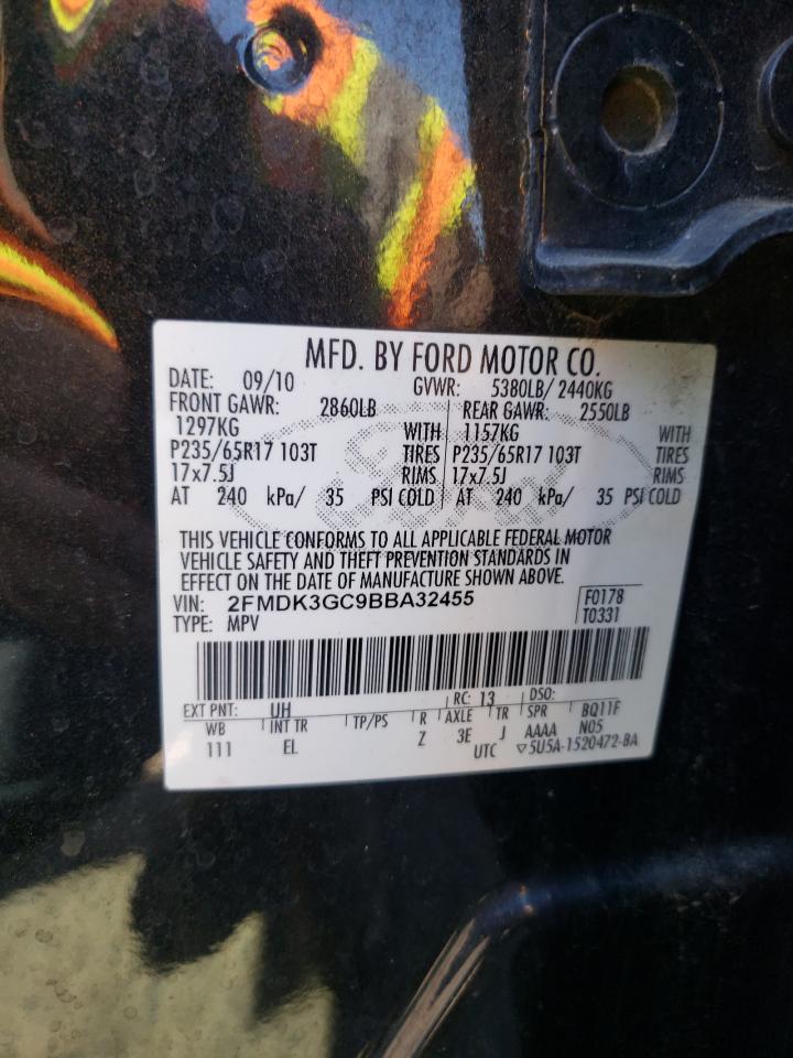 Photo 10 from auction – 2011 FORD EDGE SE with VIN 2FMDK3GC9BBA32455