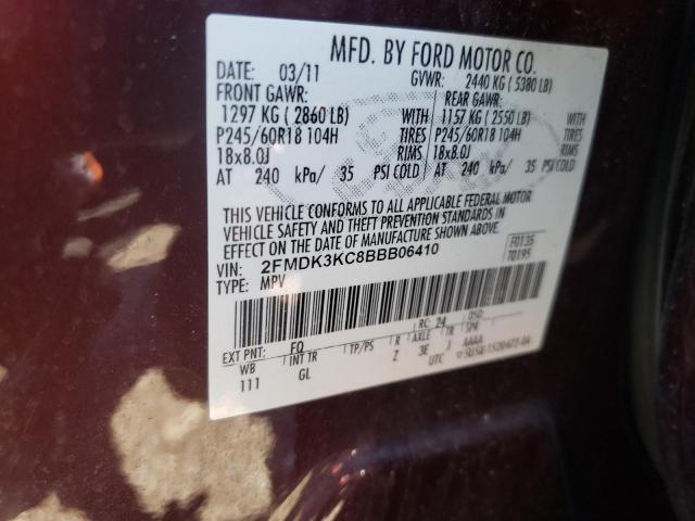 Photo 10 from auction – 2011 FORD EDGE LIMIT with VIN 2FMDK3KC8BBB06410
