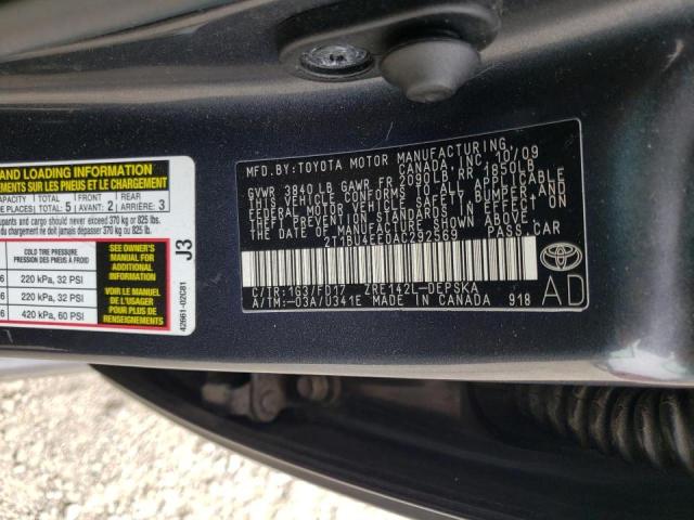 Photo 10 from auction – 2010 TOYOTA COROLLA BA with VIN 2T1BU4EE0AC292569
