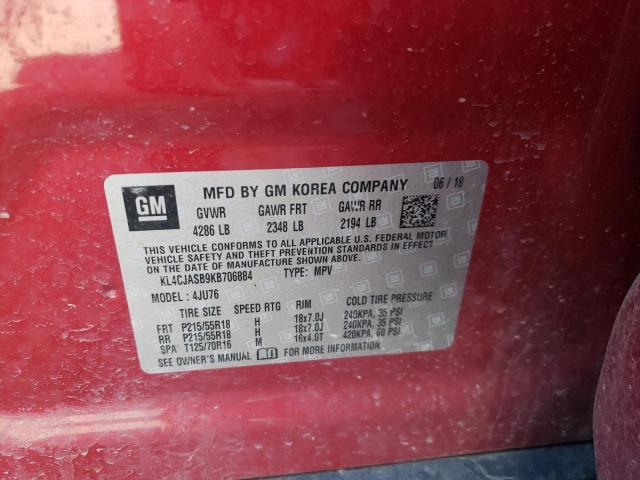 Photo 10 from auction – 2019 BUICK ENCORE PRE with VIN KL4CJASB9KB706884