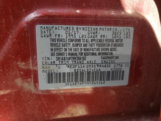 Photo 10 from auction – 2017 NISSAN SENTRA S with VIN 3N1AB7AP7HY264162