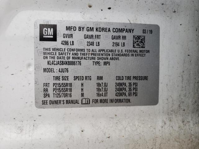Photo 10 from auction – 2019 BUICK ENCORE PRE with VIN KL4CJASB4KB886176