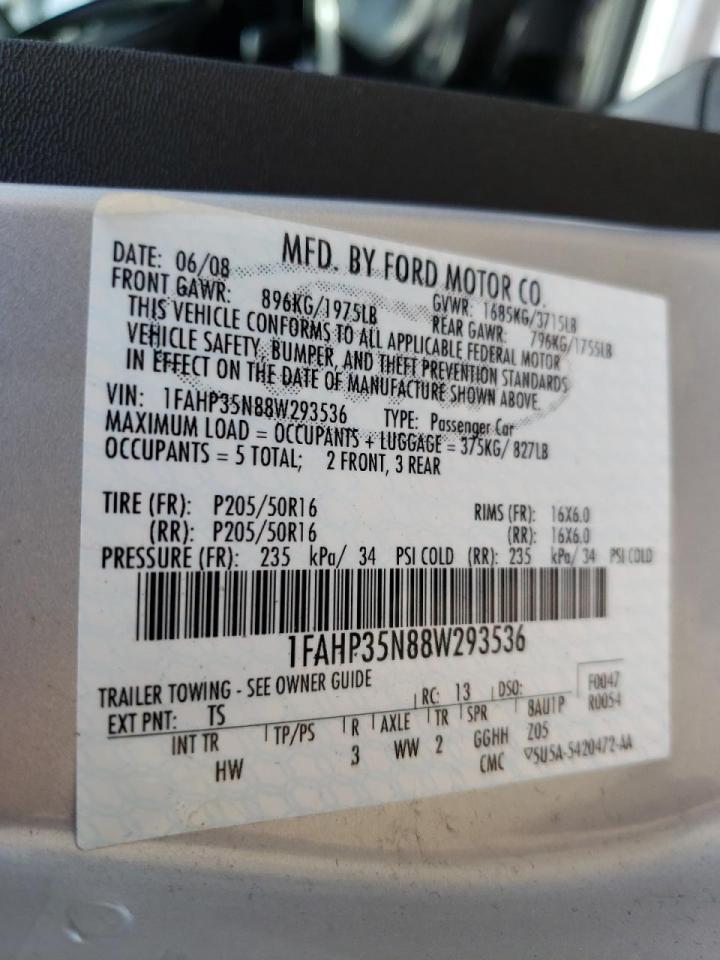 Photo 10 from auction – 2008 FORD FOCUS SE with VIN 1FAHP35N88W293536