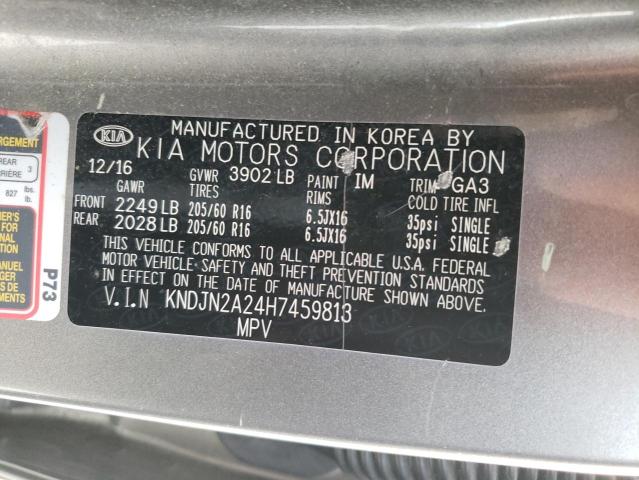 Photo 10 from auction – 2017 KIA SOUL with VIN KNDJN2A24H7459813