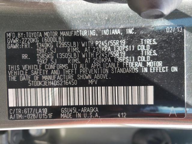 Photo 10 from auction – 2013 TOYOTA HIGHLANDER with VIN 5TDDK3EH4DS216450