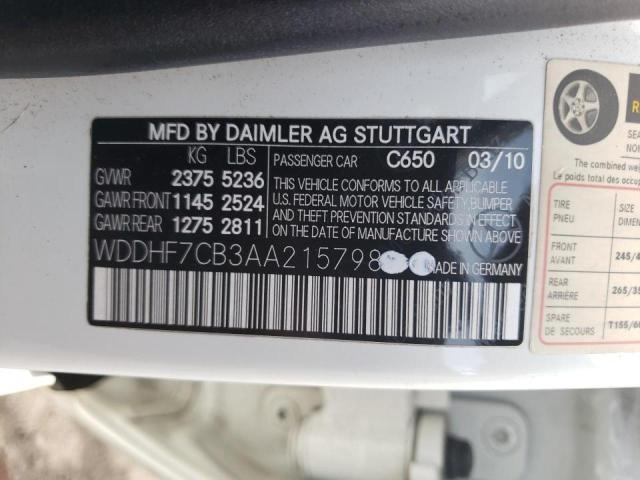 Photo 10 from auction – 2010 MERCEDES-BENZ E 550 with VIN WDDHF7CB3AA215798