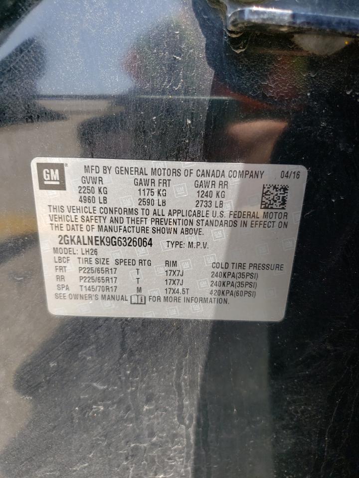 Photo 10 from auction – 2016 GMC TERRAIN SL with VIN 2GKALNEK9G6326064
