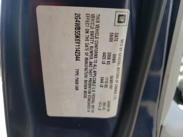 Photo 10 from auction – 2000 BUICK REGAL LS with VIN 2G4WB55K6Y1142344