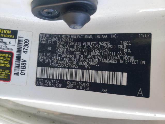 Photo 10 from auction – 2008 TOYOTA SIENNA with VIN 5TDZK23C48S136885