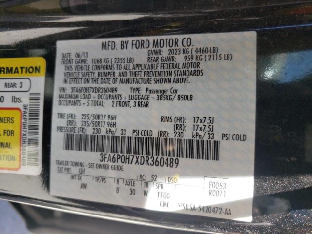 Photo 10 from auction – 2013 FORD FUSION SE with VIN 3FA6P0H7XDR360489