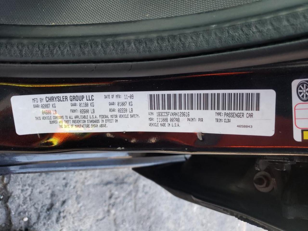 Photo 10 from auction – 2010 DODGE AVENGER R/ with VIN 1B3CC5FVXAN129616