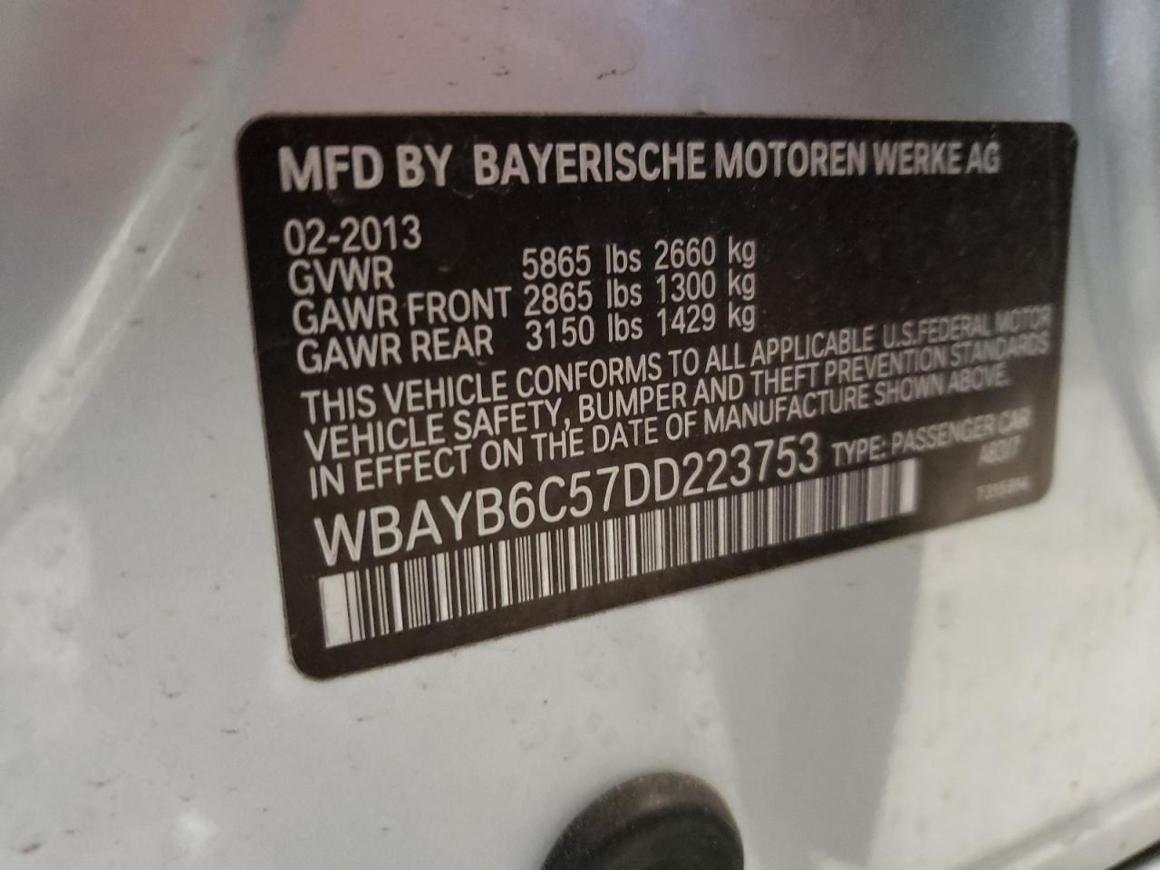 Photo 10 from auction – 2013 BMW ALPINA B7 with VIN WBAYB6C57DD223753