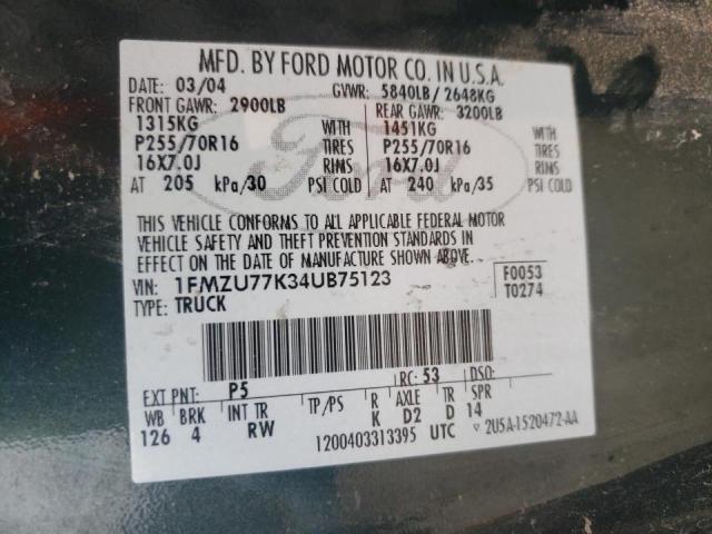 Photo 10 from auction – 2004 FORD EXPLORER S with VIN 1FMZU77K34UB75123