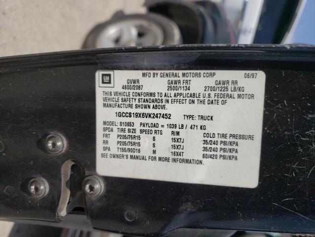 Photo 10 from auction – 1997 CHEVROLET S10 with VIN 1GCCS19X6VK247452