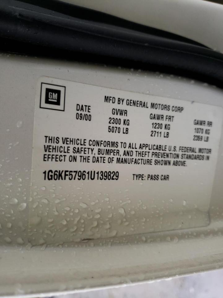 Photo 10 from auction – 2001 CADILLAC DEVILLE DT with VIN 1G6KF57961U139829