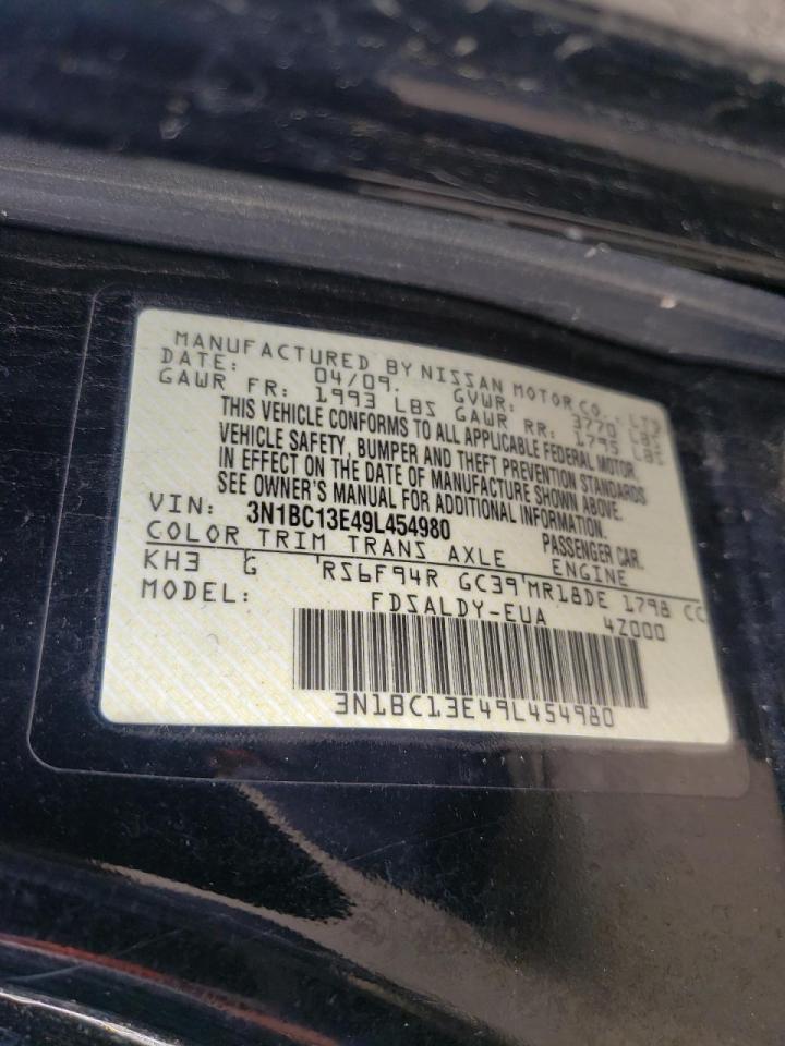 Photo 10 from auction – 2009 NISSAN VERSA S with VIN 3N1BC13E49L454980