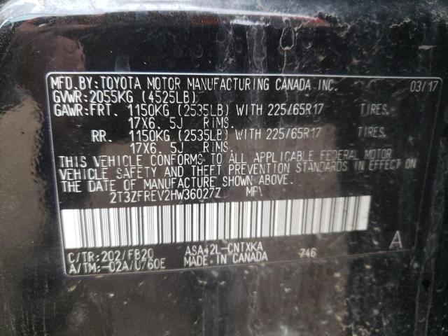 Photo 10 from auction – 2017 TOYOTA RAV4 LE with VIN 2T3ZFREV2HW360277