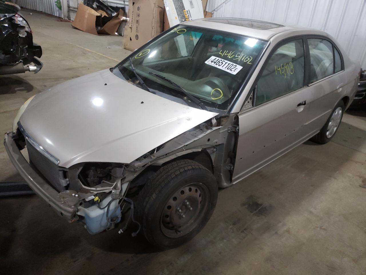Photo 2 from auction – 2001 HONDA CIVIC EX with VIN 2HGES26711H547339