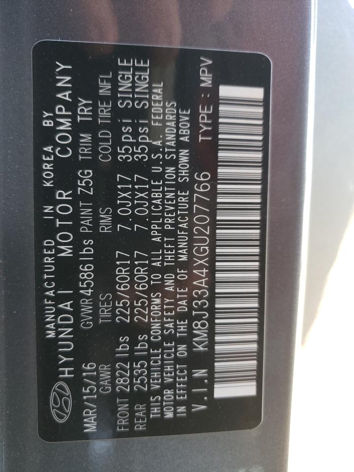 Photo 10 from auction – 2016 HYUNDAI TUCSON LIM with VIN KM8J33A4XGU207766