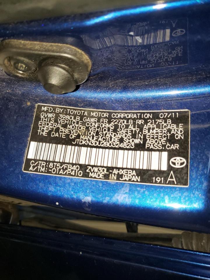 Photo 10 from auction – 2011 TOYOTA PRIUS with VIN JTDKN3DU2B0324823