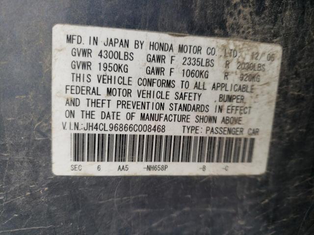 Photo 10 from auction – 2006 ACURA TSX with VIN JH4CL96866C008468