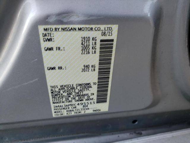 Photo 10 from auction – 2015 NISSAN ALTIMA 2.5 with VIN 1N4AL3AP9FC495515